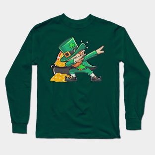 St Patrick's Day Dabbing Leprechaun Long Sleeve T-Shirt